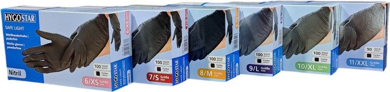 Hygostar Wegwerp handschoenen - Nitril - Poedervrij - Zwart - L - 100 stuks