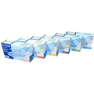 Hygostar Nitril wegwerp handschoenen blauw poedervrij maat S - 100 stuks