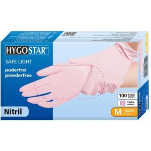 Hygostar nitril handschoen roze 100 stuks maat S