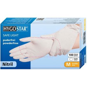 Hygostar wegwerp handschoenen nitril poedervrij wit maat S - 100 stuks