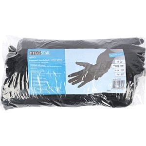HYGOSTAR katoenen handschoen NERO - 12 paar - zwart - maat XL - voor eczeem - allergie - handcrème - juweliers - munt handschoen