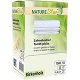 1000 stuks - tandenstokers per stuk hygiënisch verpakt [in dispenserbox] | berken hout