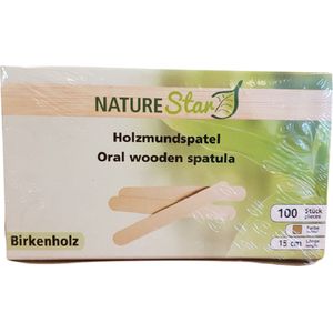 NatureStar Hars wax spatels hout 100 stuks - tongspatel in handige hygiënische dispenserdoos
