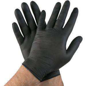 Hygonorm Nitril wegwerphandschoenen Safe Fit; Kledingmaat L, 24 cm (L); zwart; 200 stuk / verpakking
