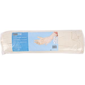 Katoenen handschoenen - 35 cm - maat XL- 12 paar - crème wit