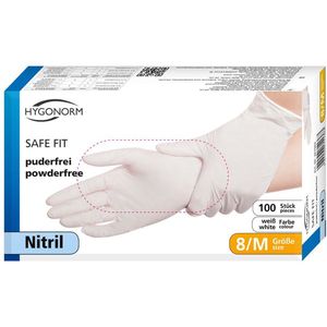 Hygonorm wegwerp handschoenen nitril - wit - maat M - 100 stuks - poedervrij - latex vrij!