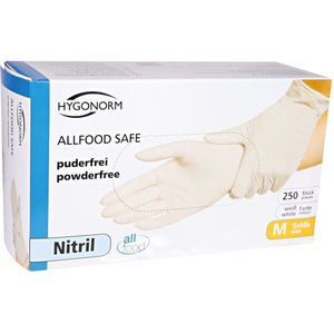 Hygonorm - Nitrile wegwerp handschoenen - Wit - 250 stuks - maat S