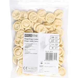 Hygostar latex vingercondooms - 100 stuks - wit - vingerbeschermer