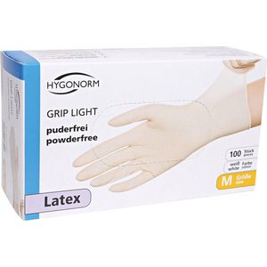 Latex handschoenen wegwerp maat M 100 stuks - poedervrij - wit