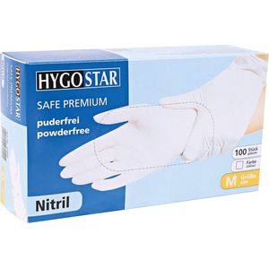 Nitril wegwerp handschoenen Safe Premium - sterke kwaliteit - wit - poedervrij maat XL - 100 stuks