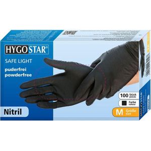 Hygostar Wegwerp handschoenen - Nitril - Poedervrij - Zwart - L - 100 stuks