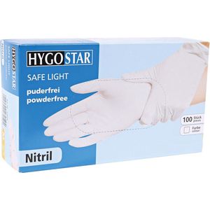 Hygostar Wegwerp handschoenen - Nitril - Poedervrij - Wit - L - 100 stuks