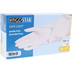 Hygostar Wegwerp handschoenen - Nitril - Poedervrij - Wit - M - 100 stuks
