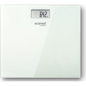 Ecomed - PS-72E - Digitale Personenweegschaal - Wit - Veiligheidsglas