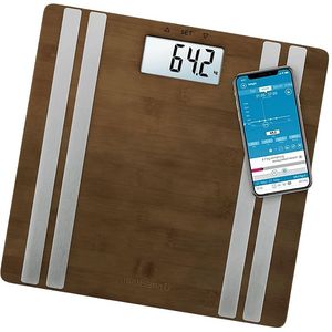 medisana BS 552 - Connect personenweegschaal bamboe dark met lichaamsanalyse