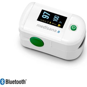 medisana PM 100 sluit de pulsoximeter, de meting van de zuurstofverzadiging in het bloed, de vingerpulsoximeter met OLED-display en de bediening met één druk op de knop met VitaDock+ App en Bluetooth aan