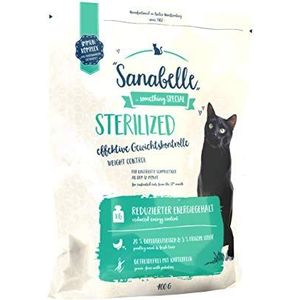 Sanabelle Sterilized Droogvoer voor katten met verminderd energiegehalte voor katten met overgewicht en gecastreerde katten, 6 x 400 g