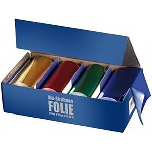 Kadus Professional - Aluminium Folie - Geel Groen Rood Blauw - 4 Rollen á 12 cm Breed