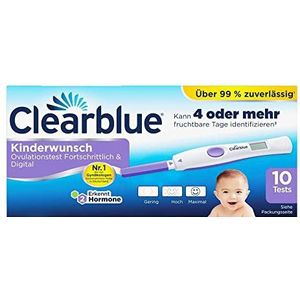 Clearblue vruchtbaarheid ovulatietestkit, 10 tests + 1 digitale testhouder, vruchtbaarheidstest voor vrouwen / ovulatie, geavanceerd en digitaal (test 2 hormonen), sneller zwanger worden