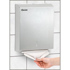 Bartscher Handdoekdispenser papier  CNS | Wandmontage | 285x100x370(h)mm - BAR-850006