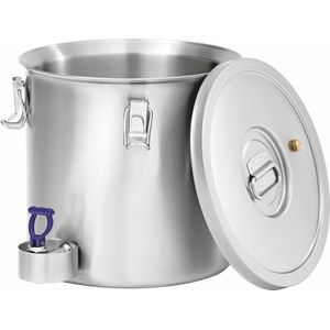 Therm - Transport Container - 20L - Dubbelwandig - CNS 18/10, met Kraan en Kraanbeveiliging