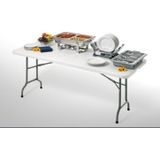 Inklapbare tafel DeLuxe - Wit - 183x76(h)74cm