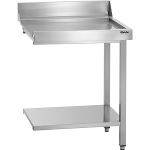 Bartscher Aan/afvoertafel DS 700R RVS | Onderschap + achteropstand | 700x720x850(h)mm - BAR-109746