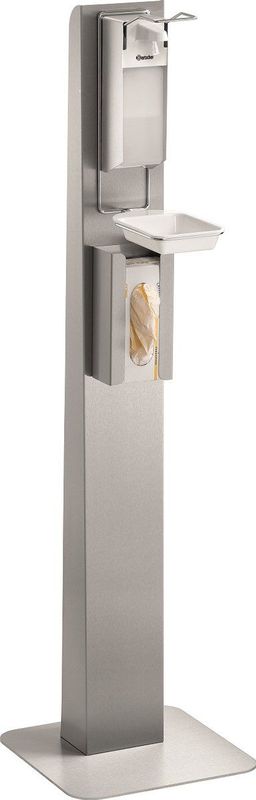 Hygiënezuil - Desinfectiedispenser - Roestvrijstaal - Set met Lekbak en Handschoendispenser