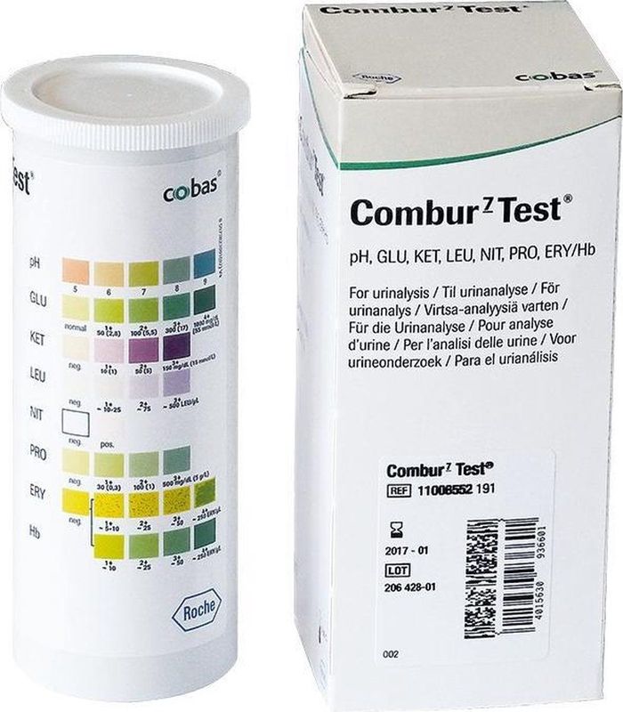 Combur 7 - Urine Teststrips - Verpakking van 100 Stuks - Hoge Betrouwbaarheid