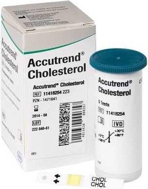 Cholesterol teststrips Accutrend 25st. - cholesterol - bloedsuikermeter - accutrend - accucheck -