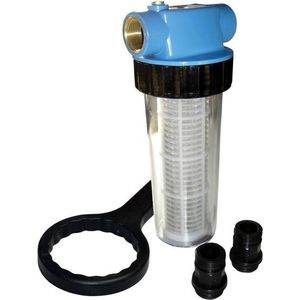Güde Waterfilter type B (incl. filterinzetstuk, dubbelzijdige schroefdraadaansluiting van metaal IG/AG 1"", max. 5,5 bar, wasbaar filterpatroon, geen aanzuigen van zand en vaste stoffen, voor