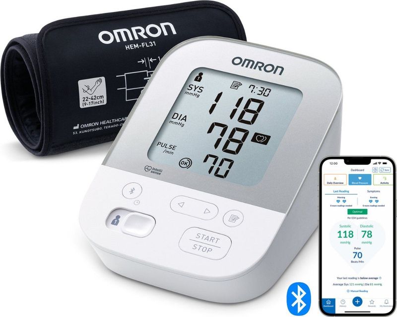 OMRON X4 Smart Bloeddrukmeter - Bovenarm - Bluetooth - Klinisch Gevalideerd