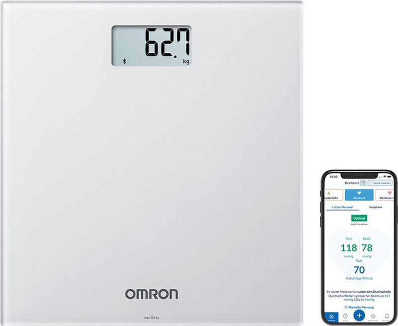 OMRON HN300T2 - Slimme Weegschaal - Grijs - Digitale Personenweegschaal