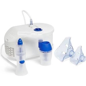 OMRON X102 Total 2-in-1 Vernevelaar met Neusdouche - Combi-apparaat om thuis luchtwegaandoeningen te behandel zoals astma; verlicht hoest-, verkoudheid- en astma-symptomen bij kinderen en volwassenen
