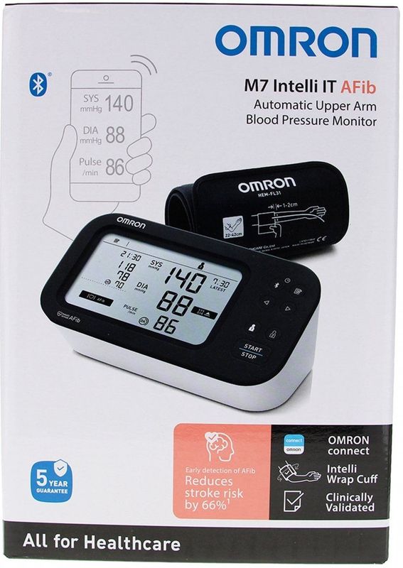 Omron - M7 Intelli IT - Bovenarm Bloeddrukmeter - Wit - Volautomatisch