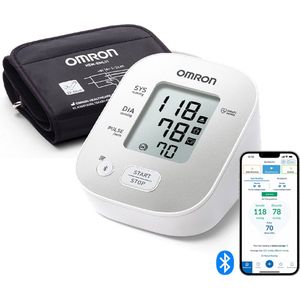 OMRON X2 Smart PLUS Bloeddrukmeter Bovenarm- Blood Pressure Monitor met Hartslagmeter – Onregelmatige Hartslag - Klinisch Gevalideerd - met Mobiele App - 22 tot 42 cm Manchet