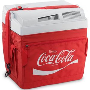 Mobicool ME24 TEX Coca cola style thermo-elektrische koelbox - 25L- 12/230v - rood/wit