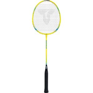 Talbot Torro badmintonracket Attacker veerbalknuppel voor beginners, gemaakt van gehard staal met klassieke hoofdvorm, geelblauw, 429806
