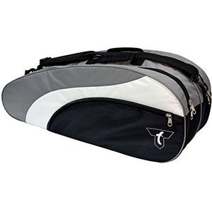 Talbot-Torro tas voor badminton, squash of tennis, 6-12 rackets, zwart/zilver, 449216