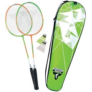 Talbot Torro Badminton 449502 Attackerset, 2 rackets, 2 stuurwielen, in waardevolle tas, 449502