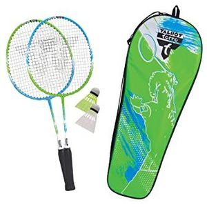Talbot Torro Badminton 2-Attacker Junior set, voor kinderen, 2 verkorte rackets 53 cm, 2 stuurwielen, in een waardevolle tas, 449410