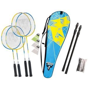 Talbot Torro Unisex Talbot-Torro badmintonset Family, 2 juniorrackets 53 cm, standaard rackets, 3 shuttles, hoge badmintonset, familieset, 449507, M EU