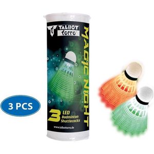 Talbot Torro Badmintonshuttles Led Polyetheen Wit/geel 3 Stuks