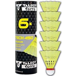 Talbot Torro badminton shuttles Tech 450 geel/rood 6 stuks