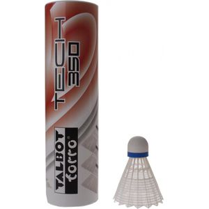 Talbot Torro Badminton Shuttles Tech 350 Wit/blauw 6 Stuks