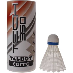 Talbot-Torro Badminton Shuttles Tech 350, 3 Stuks, Wit, Snelheid: Blauw/Medium, Nylon, 479112