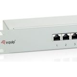 Equip Patch Panel 19 Cat.6-/Class E 16-Port, 1 U, light-grey