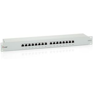Equip Patch Panel 19 Cat.6-/Class E 16-Port, 1 U, light-grey