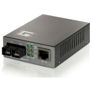 LevelOne FVT-0104TXFC PoE Converter 100TX naar 100FX-S Singlemode 20KM (Omvormer), Netwerk accessoires