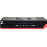 LevelOne GSW-0807 netwerk-switch Unmanaged Gigabit Ethernet (10/100/1000) Zwart, Rood